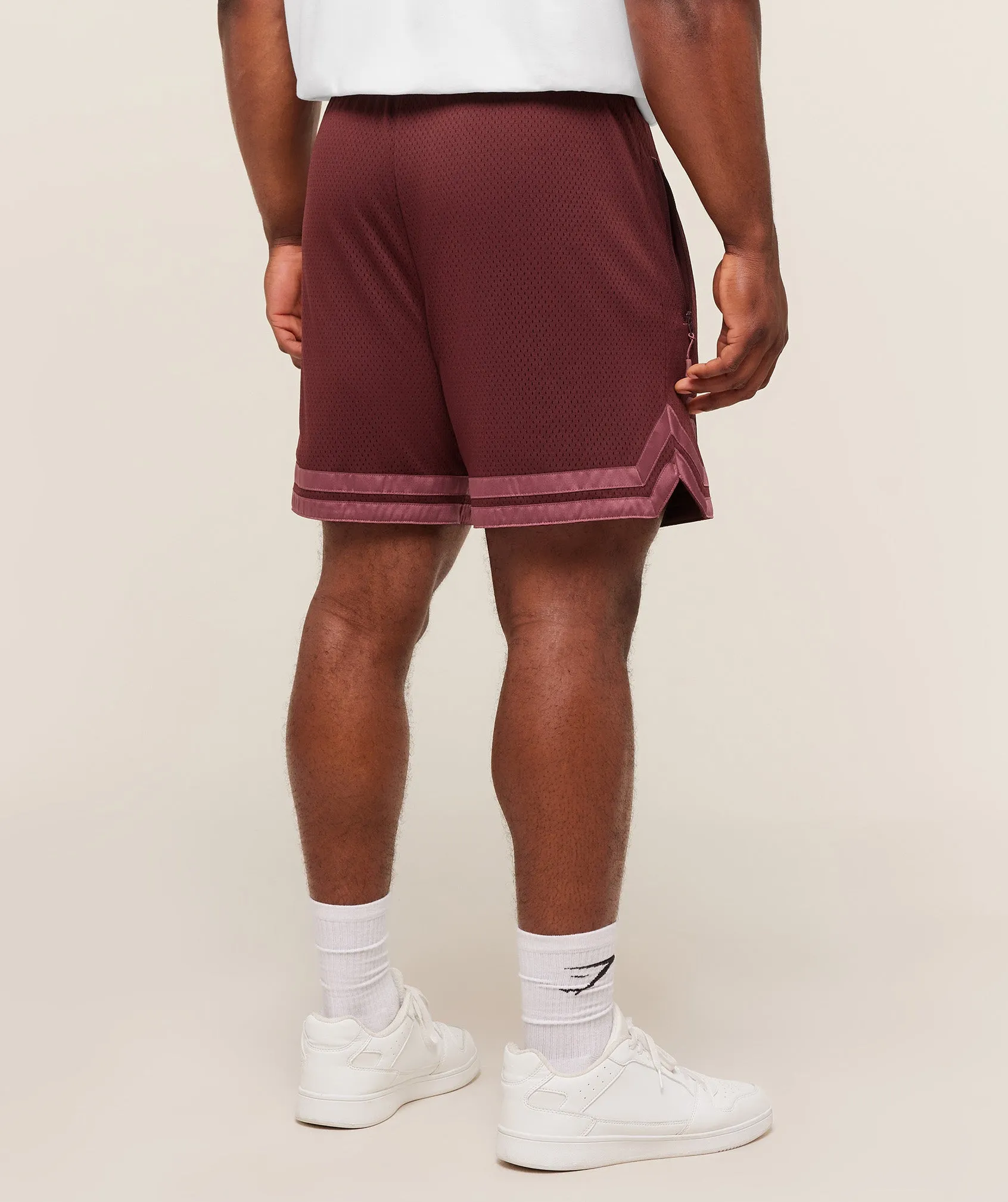 Gymshark Campus Mesh Shorts - Rich Maroon/Reset Pink sold by Gymshark product image thumbnail 2