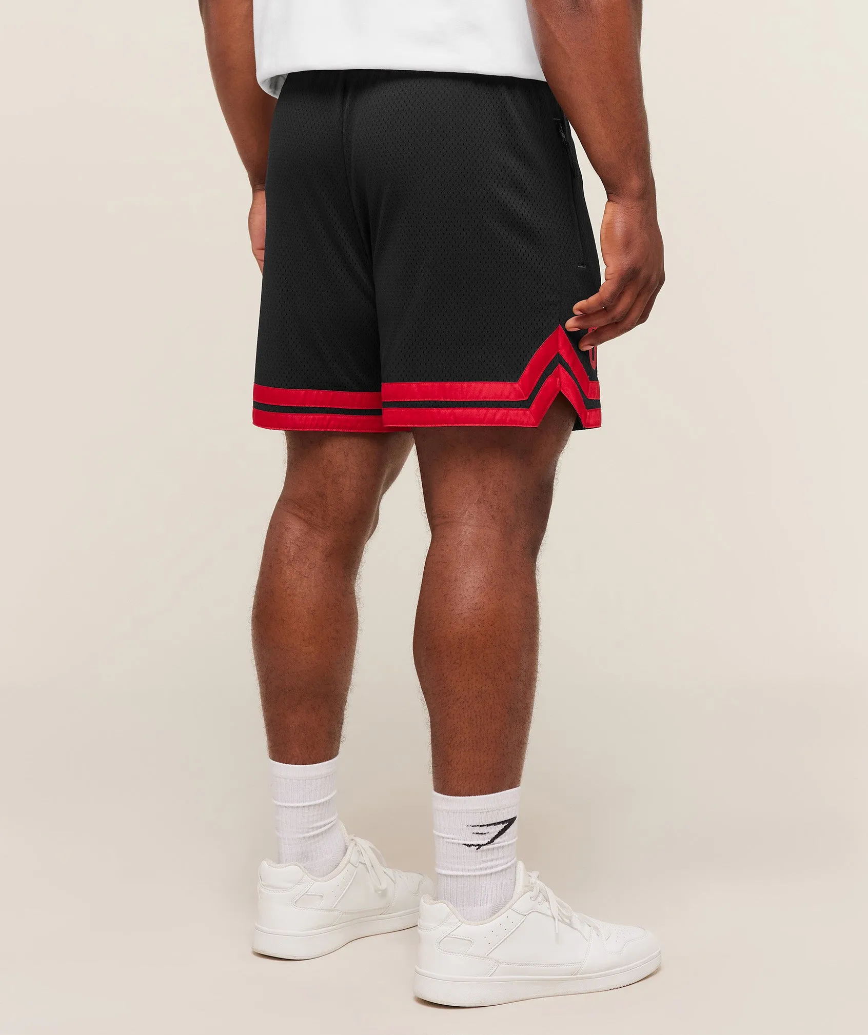 Gymshark Campus Mesh Shorts - Black/Conditioning Red sold by Gymshark product image thumbnail 2