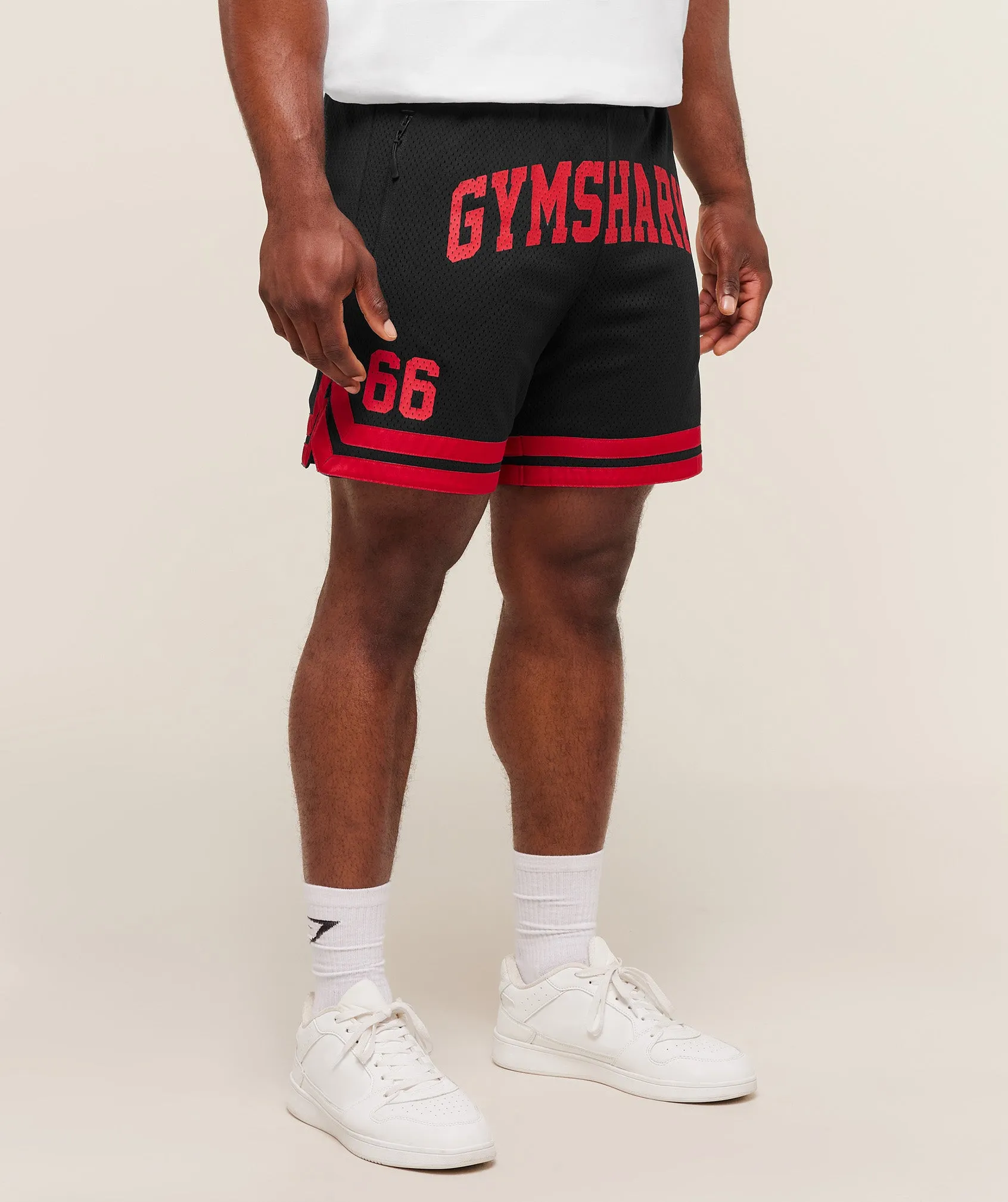 Gymshark Campus Mesh Shorts - Black/Conditioning Red sold by Gymshark product image thumbnail 3