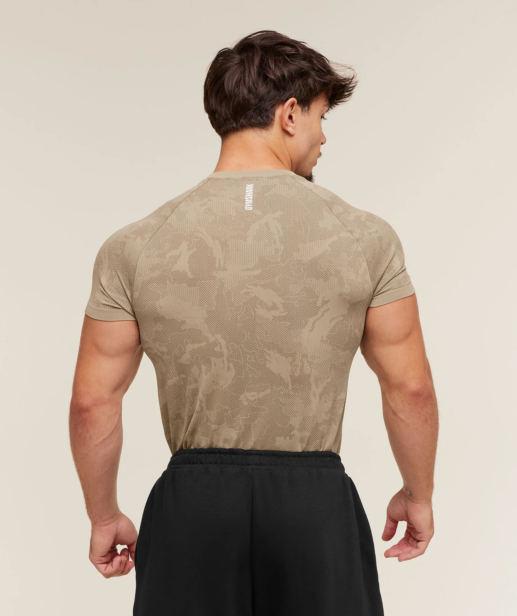 Gymshark Geo Seamless T-Shirt - Cement Brown/Soul Brown sold by Gymshark product image thumbnail 2
