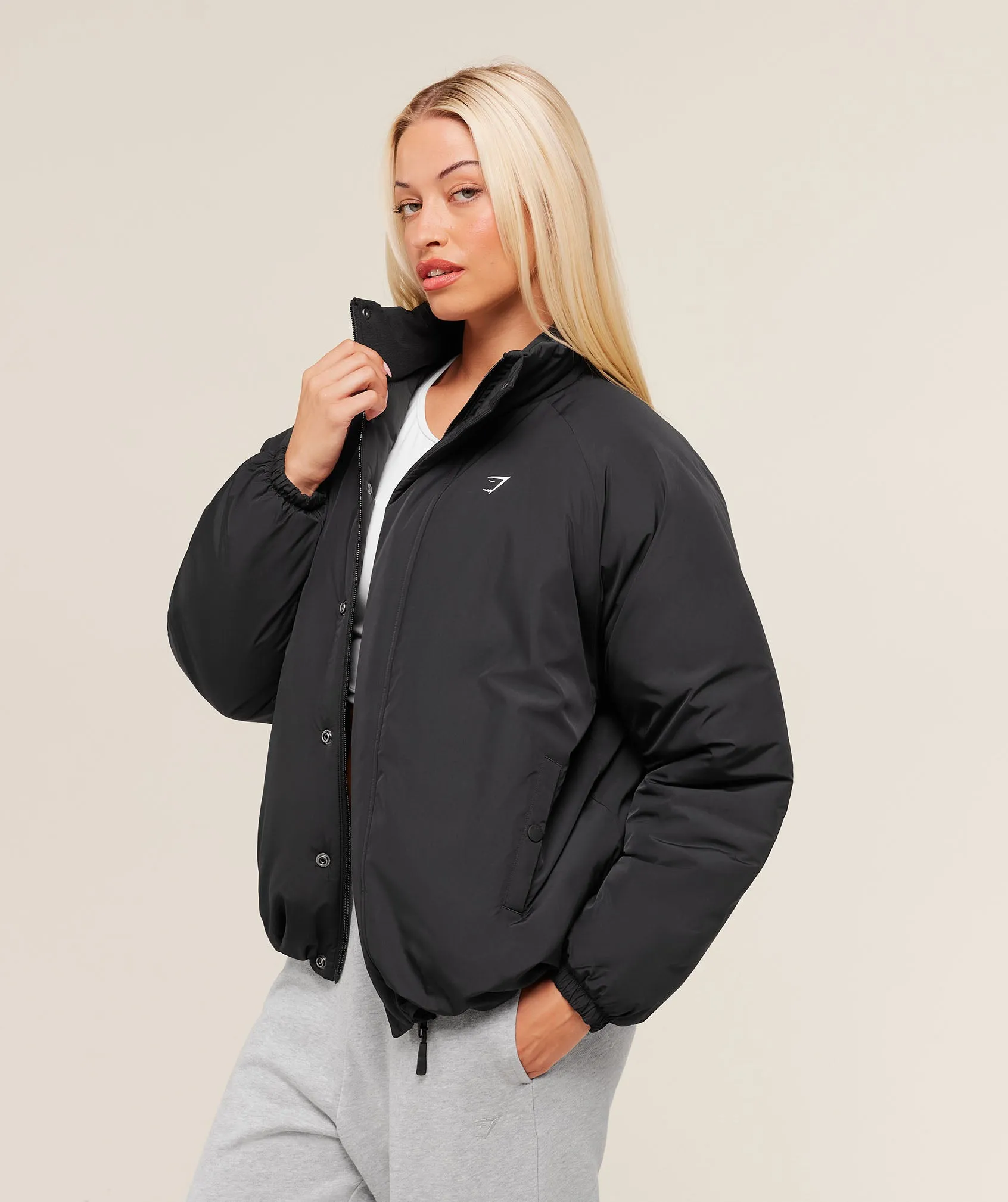 Gymshark Oversized Puffer Jacket - Black sold by Gymshark product image thumbnail 3