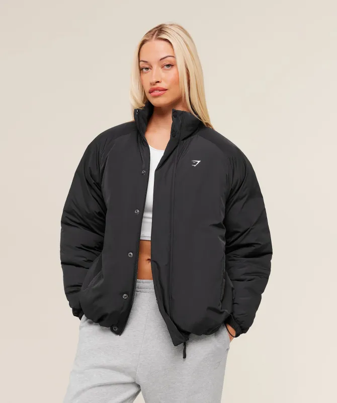 Gymshark Oversized Puffer Jacket - Black sold by Gymshark