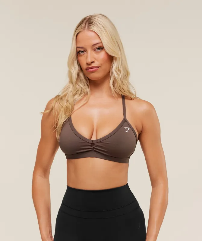 Gymshark Minimal Sports Bra - Soft Brown sold by Gymshark