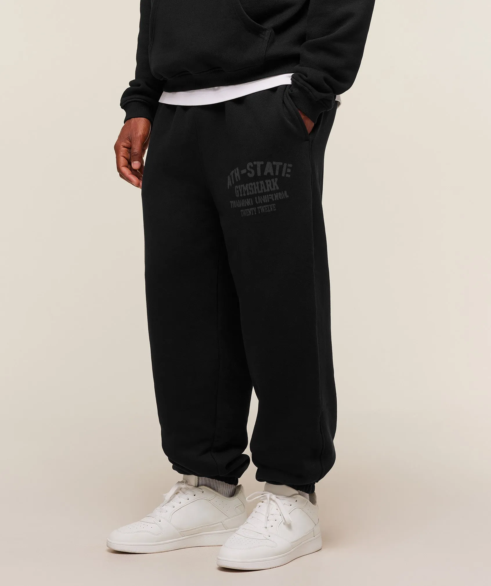 Gymshark Collegiate Joggers - Black sold by Gymshark product image thumbnail 3