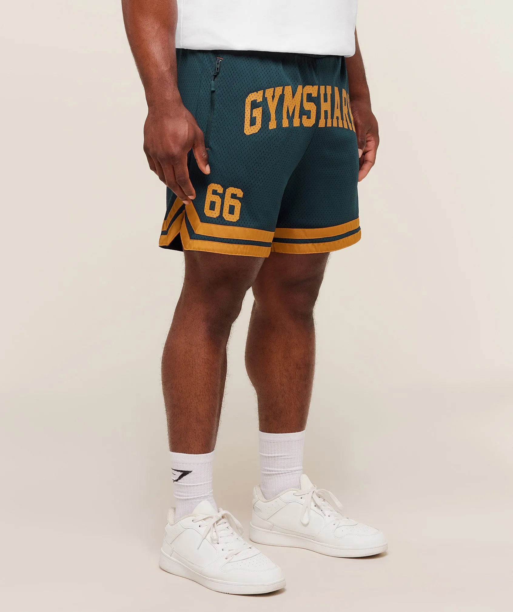 Gymshark Campus Mesh Shorts - Deep Petrol Blue/Antique Gold sold by Gymshark product image thumbnail 2