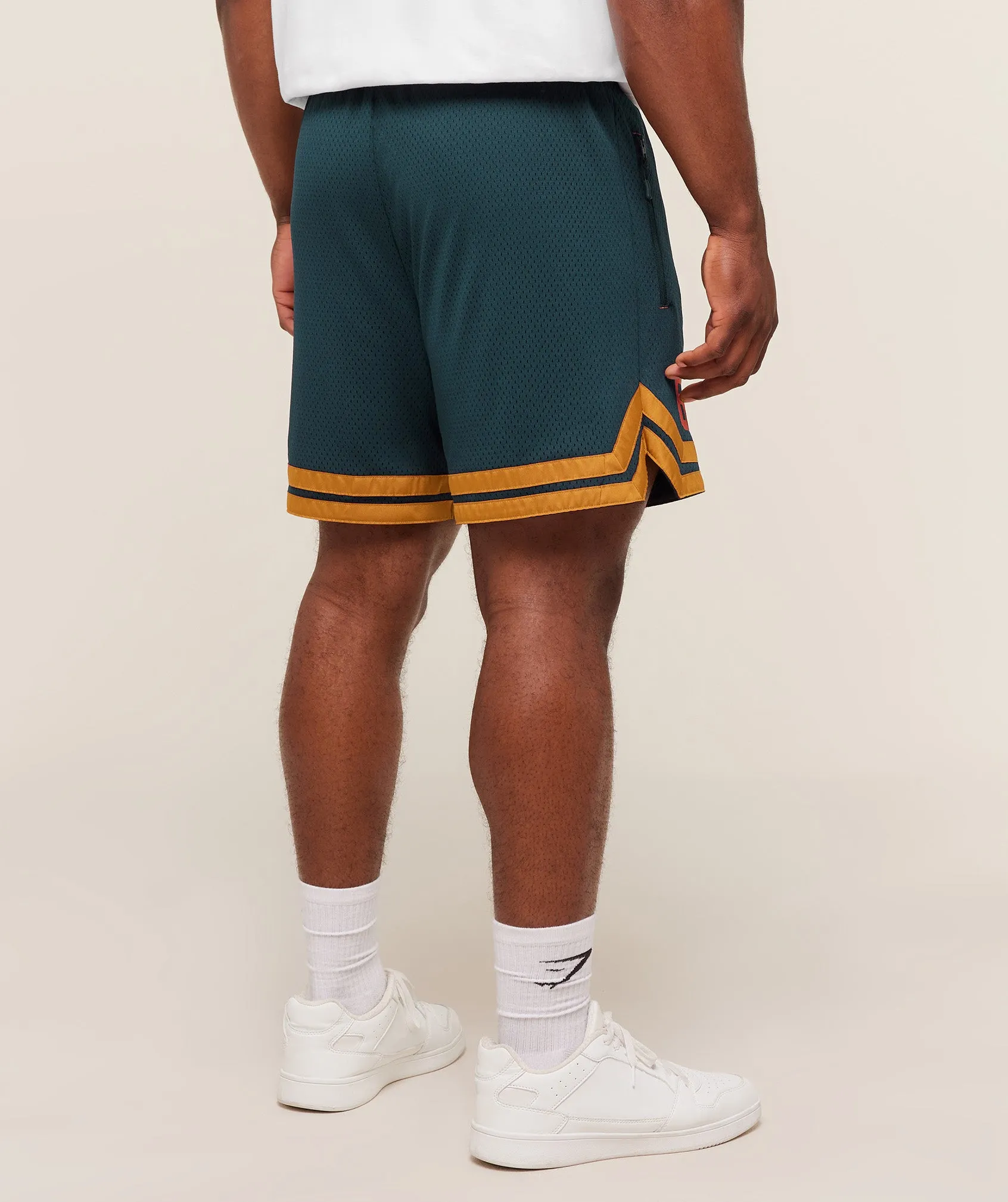 Gymshark Campus Mesh Shorts - Deep Petrol Blue/Antique Gold sold by Gymshark product image thumbnail 3