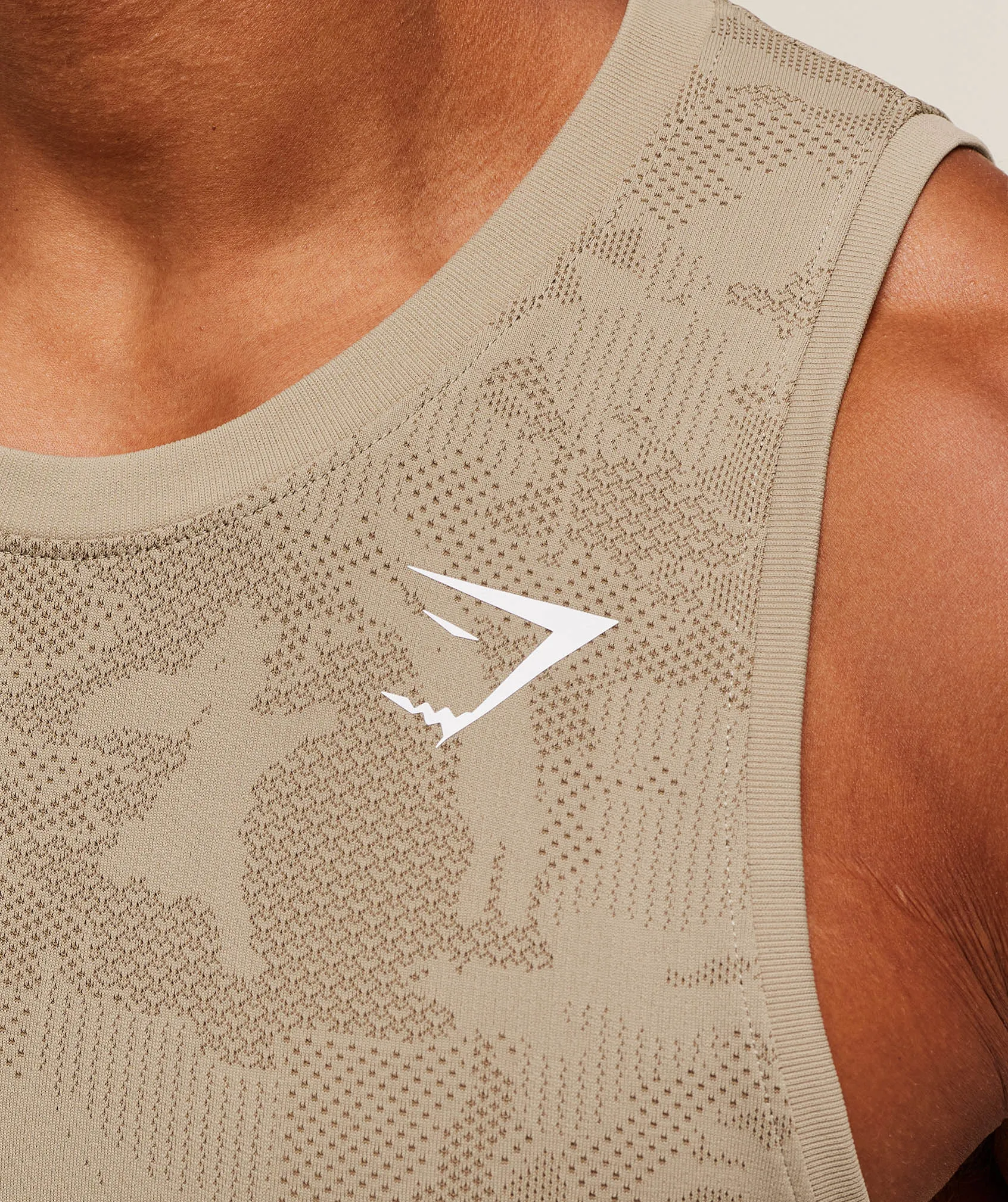 Gymshark Geo Seamless Tank - Cement Brown/Soul Brown sold by Gymshark product image thumbnail 5