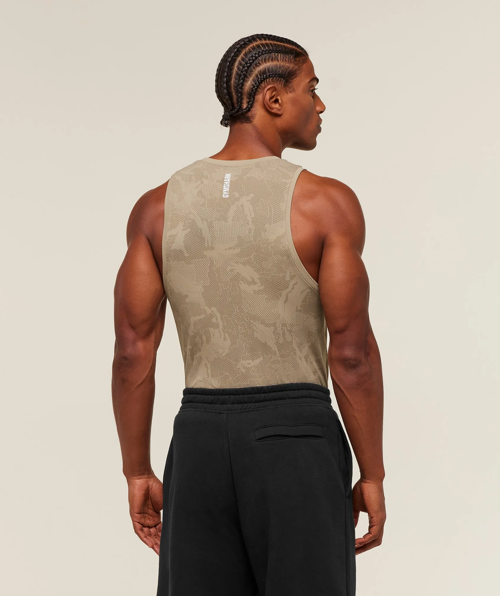 Gymshark Geo Seamless Tank - Cement Brown/Soul Brown sold by Gymshark product image thumbnail 2