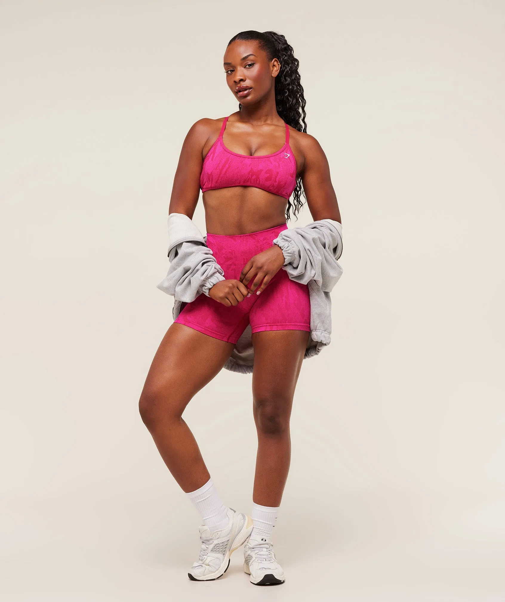 Gymshark Adapt Camo Cross Back Sports Bra - Build Pink/Energy Pink sold by Gymshark product image thumbnail 4