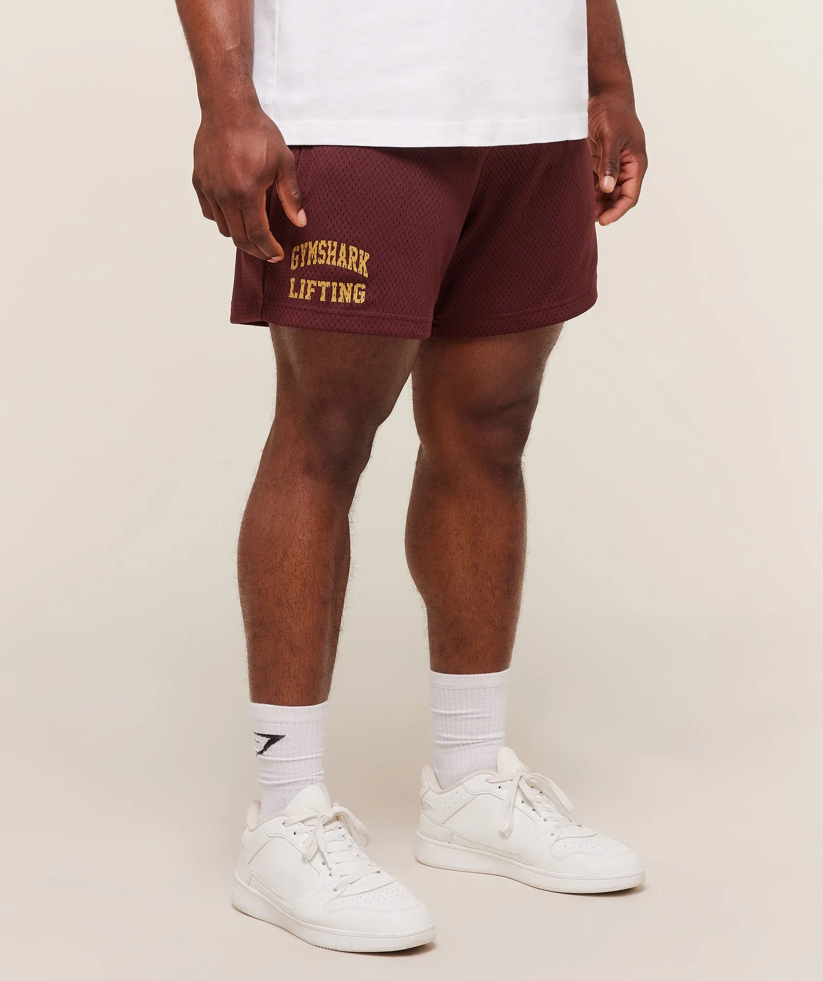Gymshark Lifting Mesh 5" Shorts - Rich Maroon sold by Gymshark product image thumbnail 2