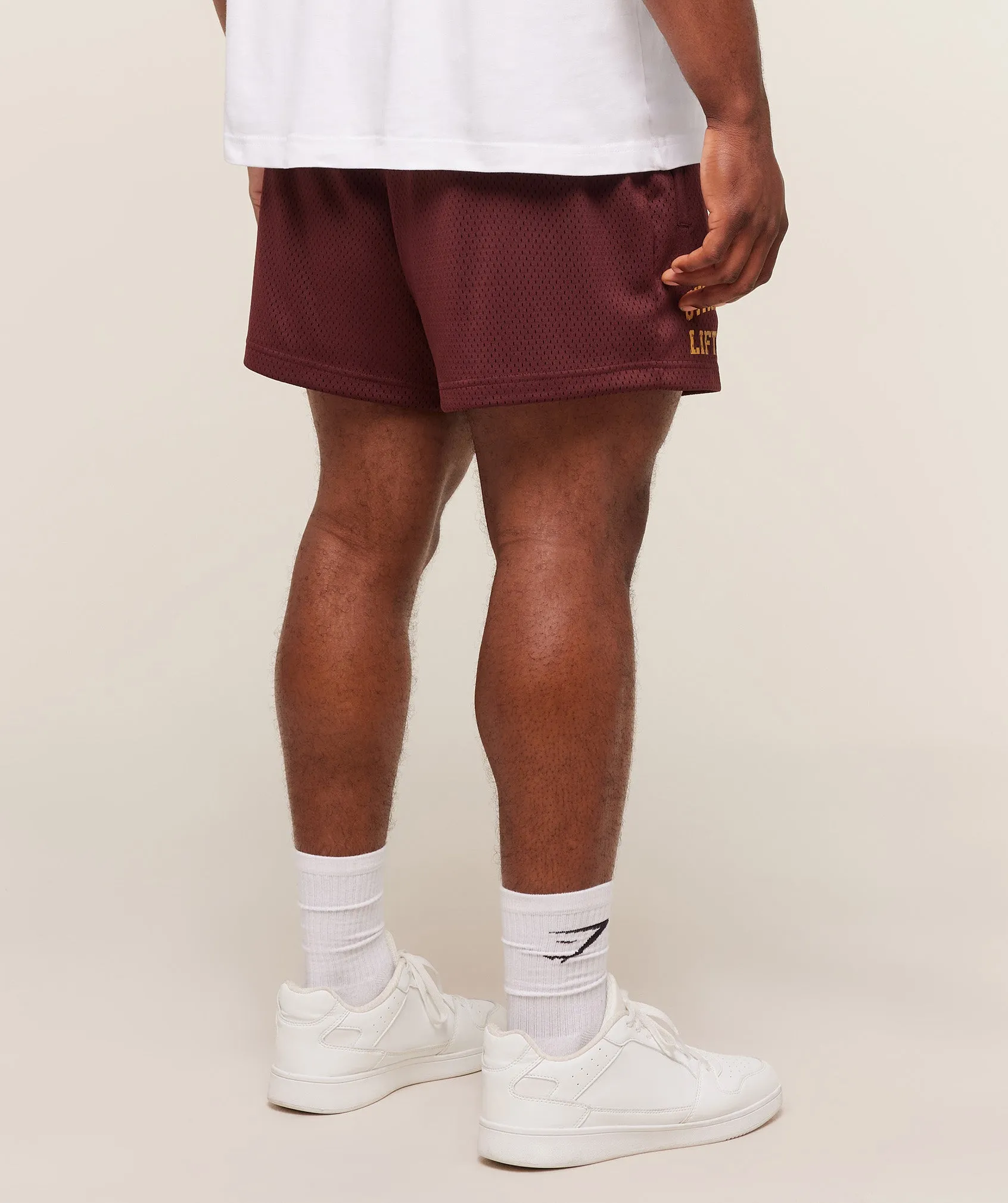Gymshark Lifting Mesh 5" Shorts - Rich Maroon sold by Gymshark product image thumbnail 3
