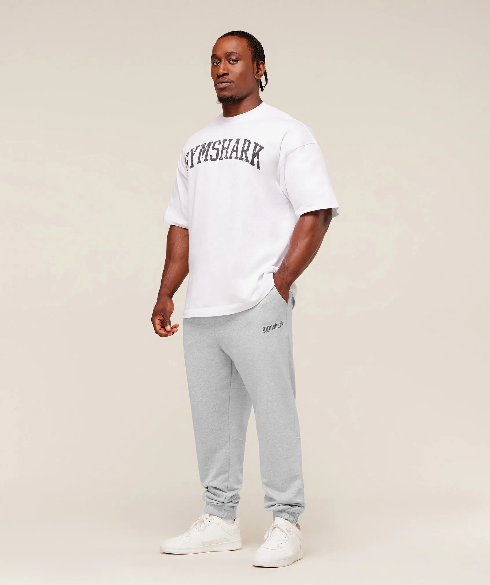 Gymshark Olde English Joggers - Soft Grey Marl sold by Gymshark product image thumbnail 4