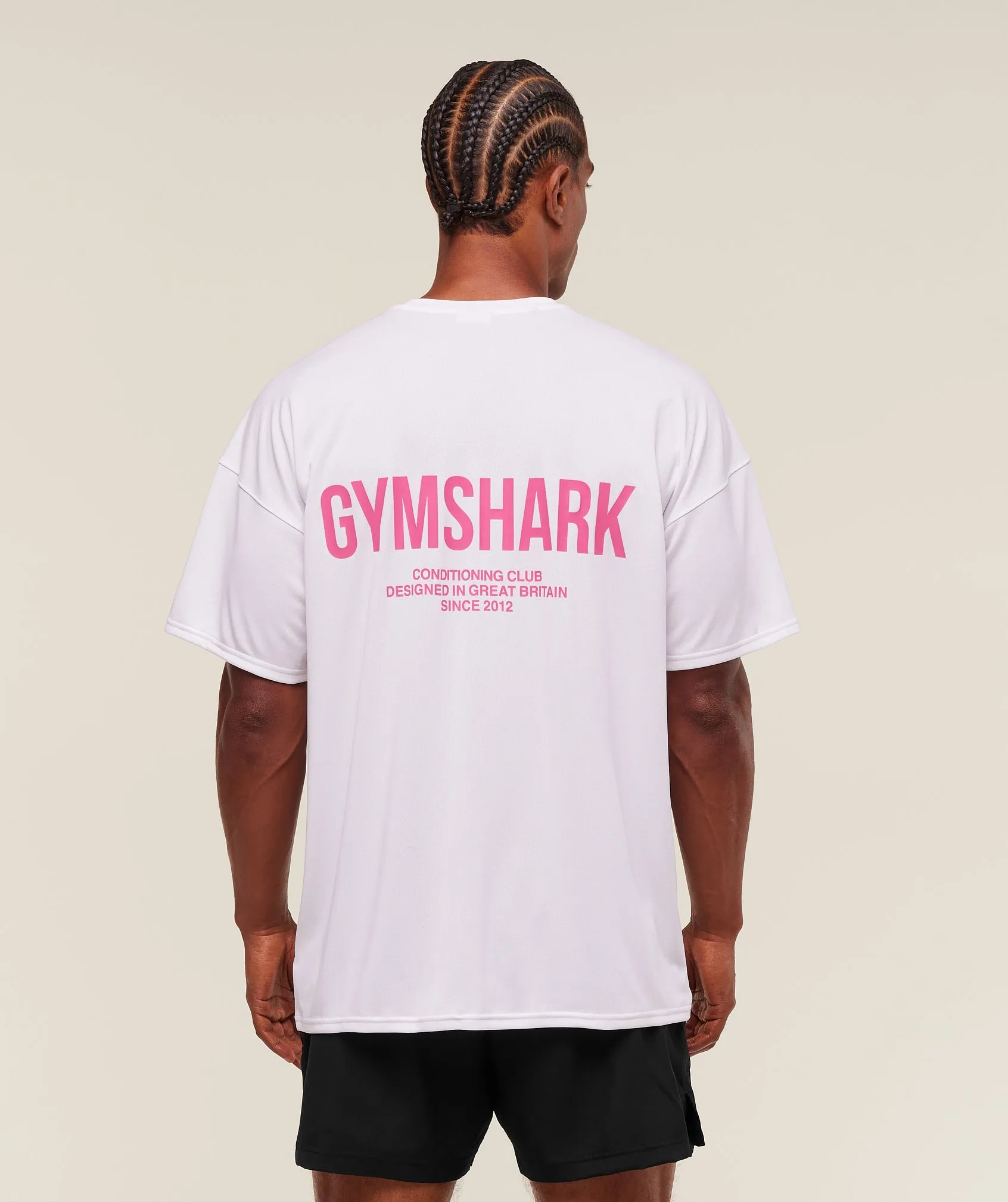Gymshark Conditioning Club Oversized T-Shirt - White/Energy Pink sold by Gymshark product image thumbnail 5