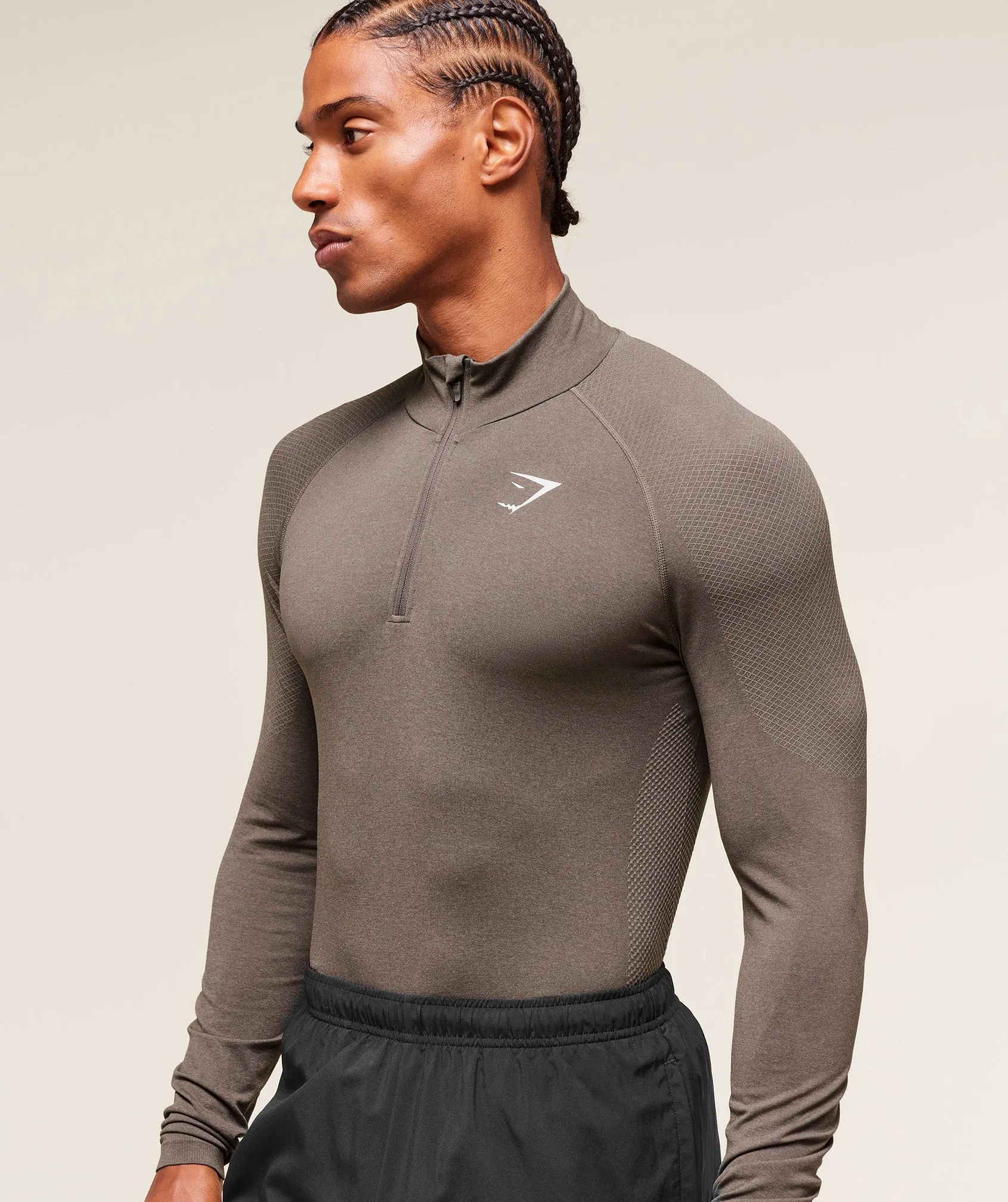 Gymshark Vital 1/4 Zip - Camo Brown/Linen Brown sold by Gymshark product image thumbnail 3