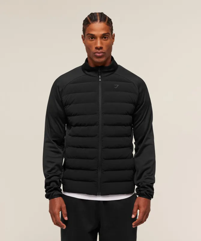 Gymshark Hybrid Quilted Jacket - Black sold by Gymshark