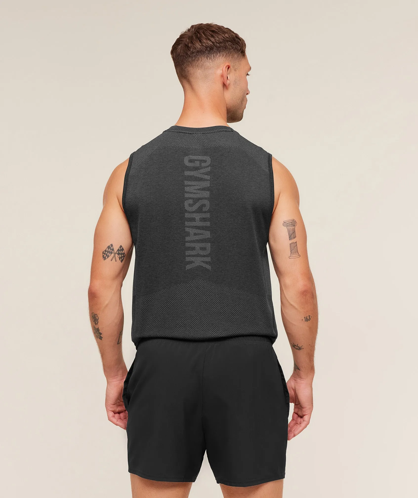 Gymshark Lightweight Seamless Tank - Black/Silhouette Grey sold by Gymshark product image thumbnail 2