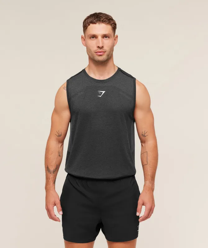 Gymshark Lightweight Seamless Tank - Black/Silhouette Grey sold by Gymshark