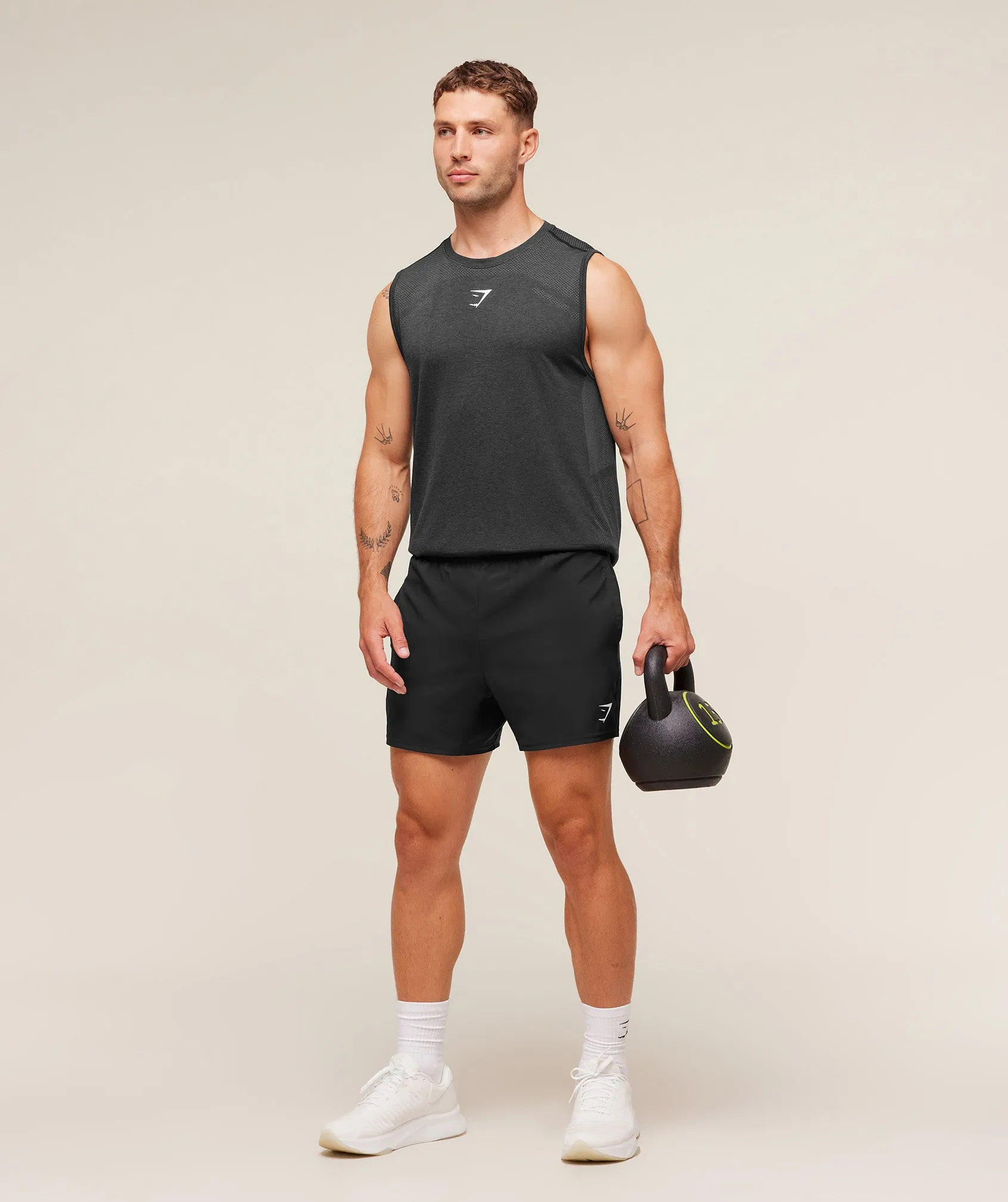 Gymshark Lightweight Seamless Tank - Black/Silhouette Grey sold by Gymshark product image thumbnail 4
