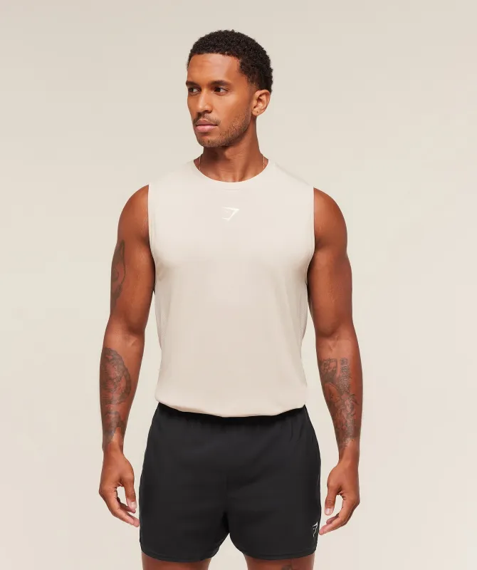 Gymshark Lightweight Seamless Tank - Pebble Grey/White sold by Gymshark