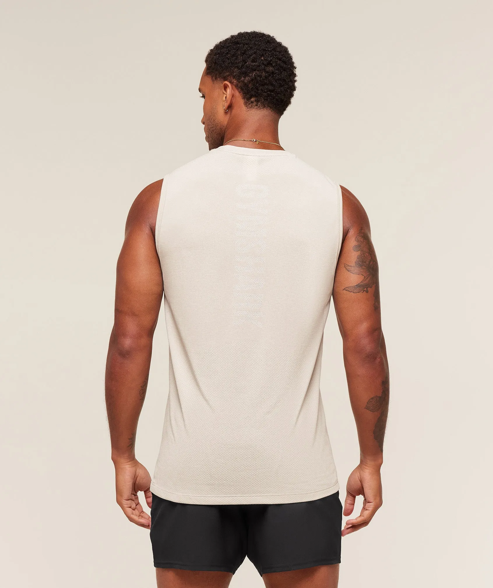 Gymshark Lightweight Seamless Tank - Pebble Grey/White sold by Gymshark product image thumbnail 3