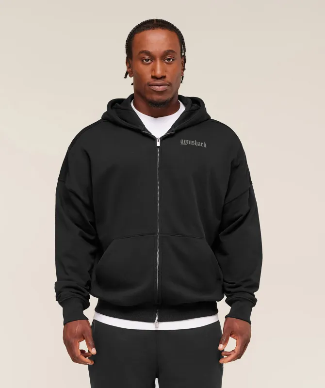 Gymshark Olde English Zip Up Hoodie - Black sold by Gymshark
