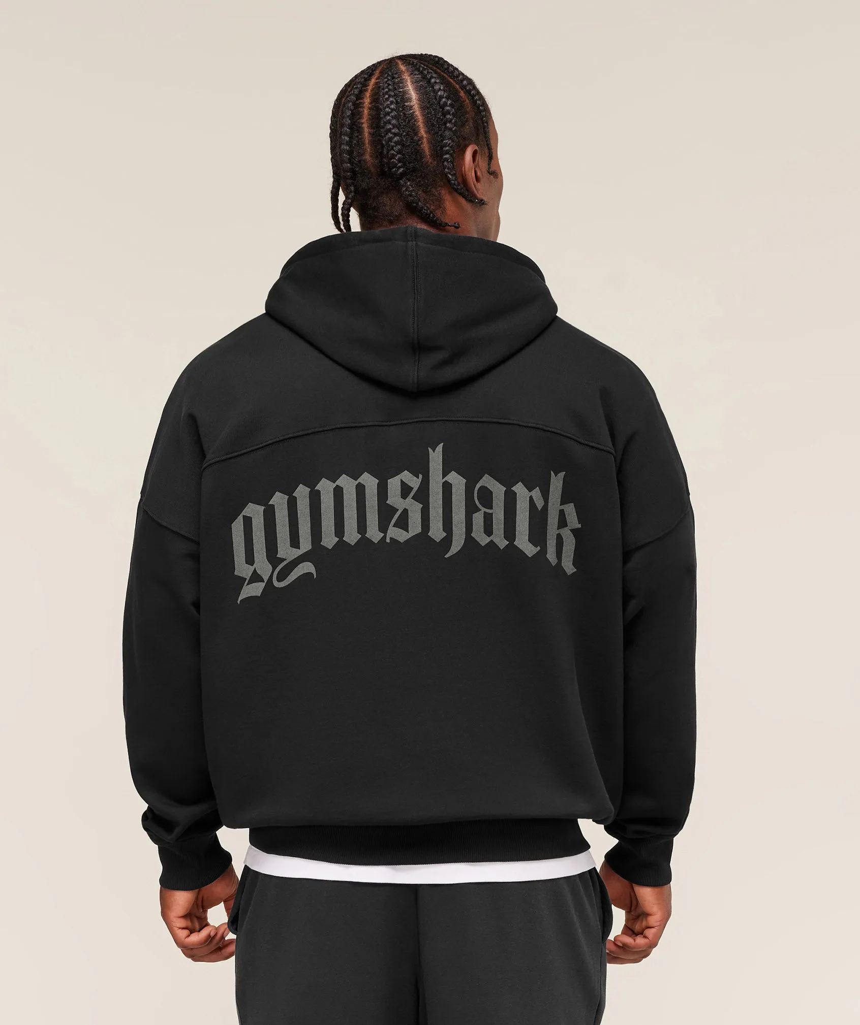 Gymshark Olde English Zip Up Hoodie - Black sold by Gymshark product image thumbnail 2