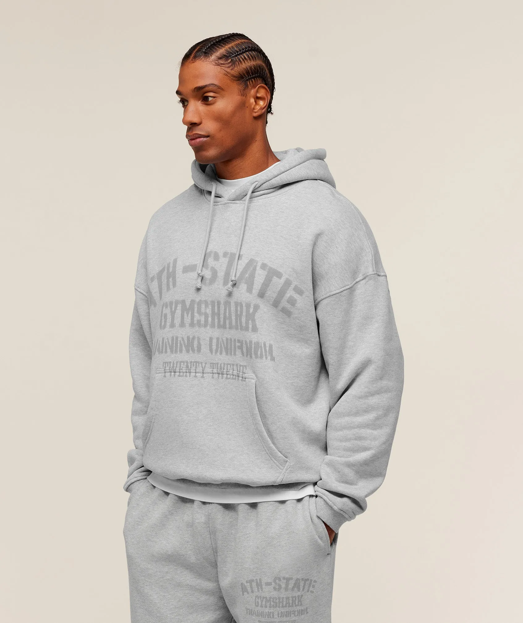 Gymshark Collegiate Hoodie - Bros Soft Grey Marl sold by Gymshark product image thumbnail 3