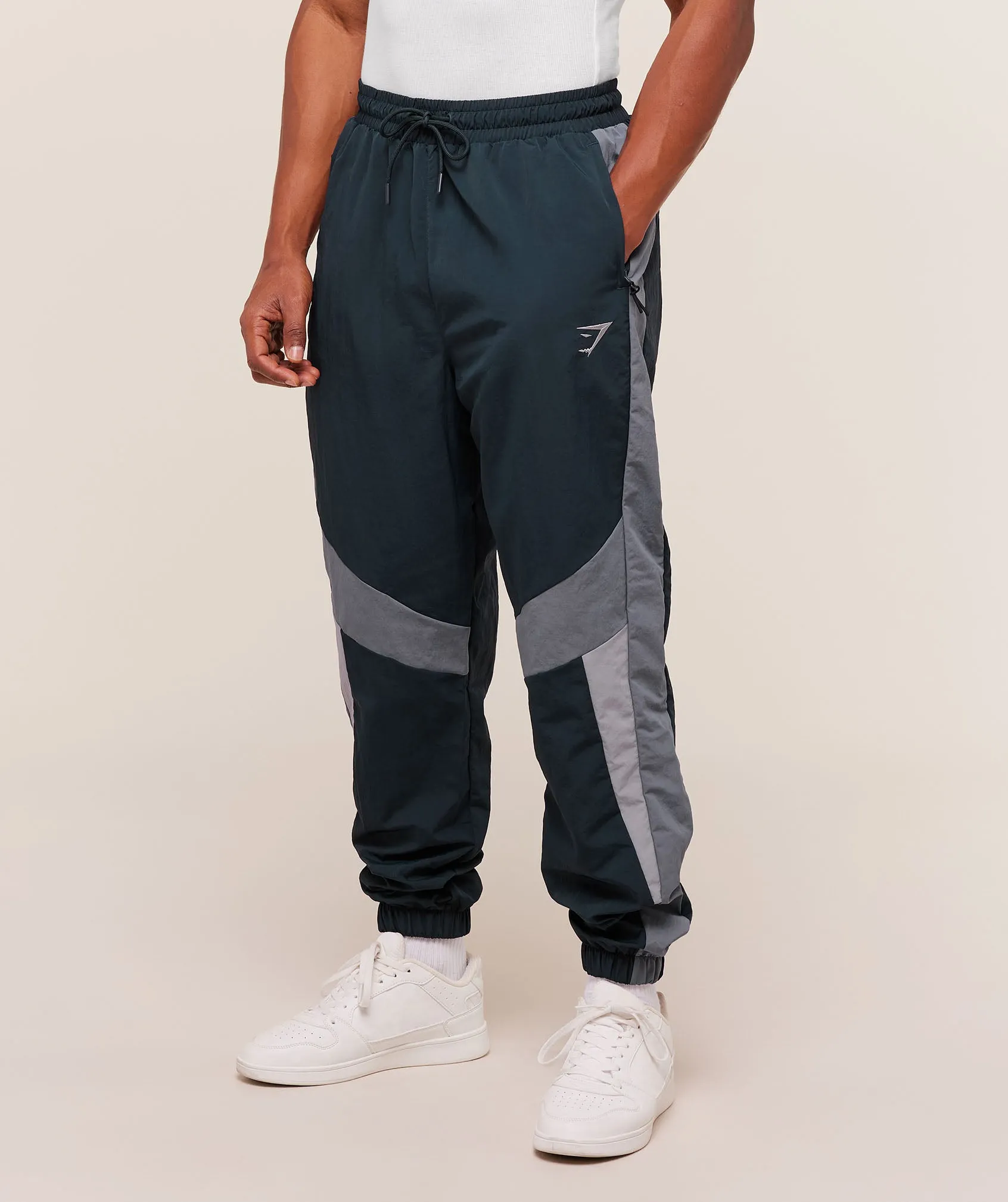 Gymshark Retro Track Pants - Deep Petrol Blue/Iron Blue/Denim Grey sold by Gymshark