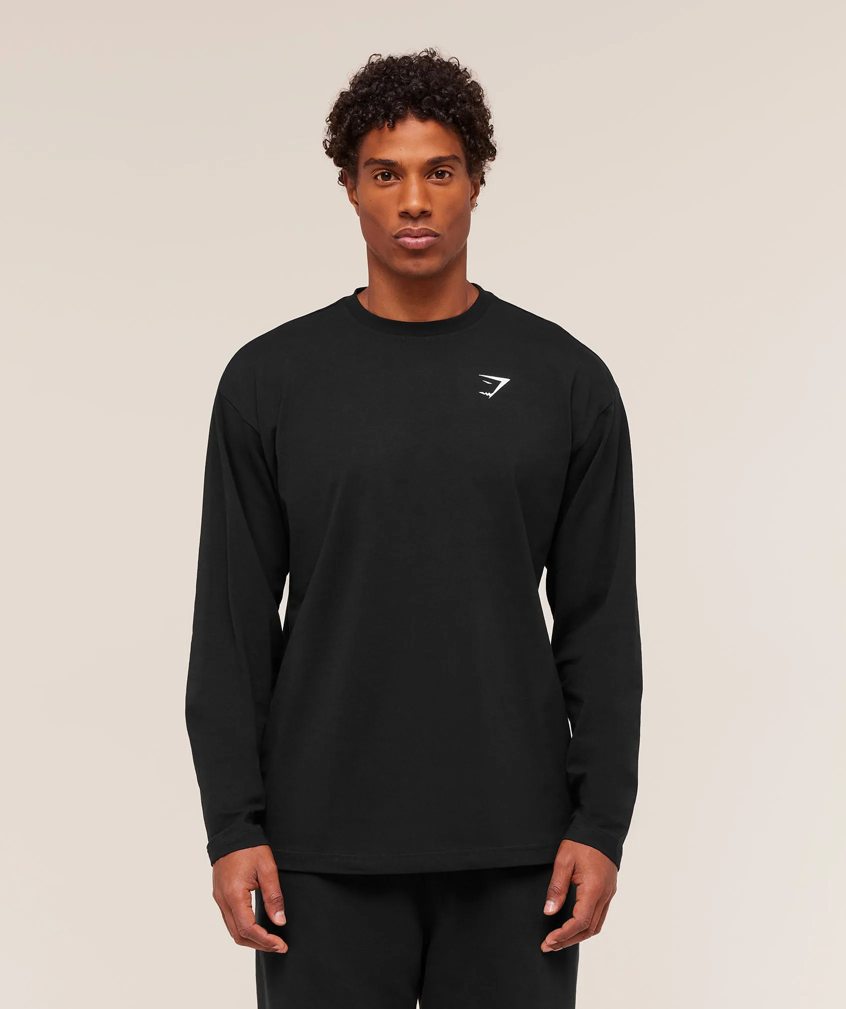 Gymshark Essential Oversized Long Sleeve T-Shirt - Black sold by Gymshark product image thumbnail 2