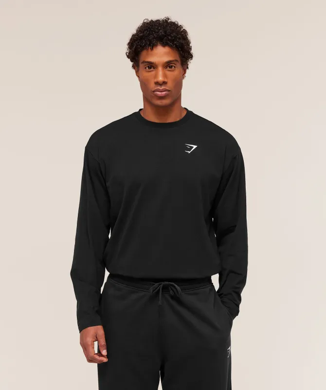 Gymshark Essential Oversized Long Sleeve T-Shirt - Black sold by Gymshark