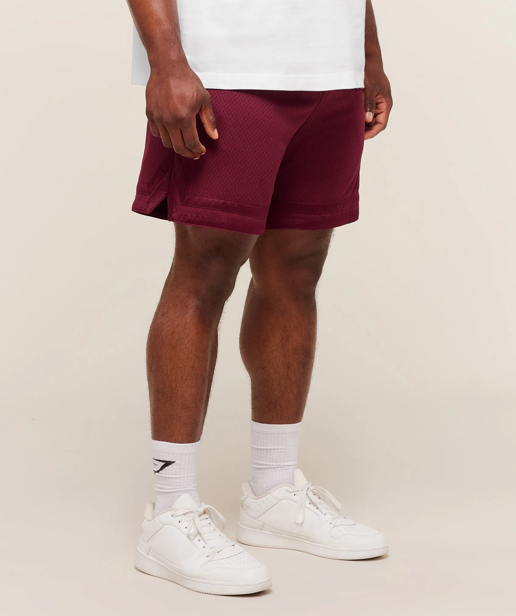 Gymshark Campus Mesh Shorts - Rich Maroon sold by Gymshark product image thumbnail 3