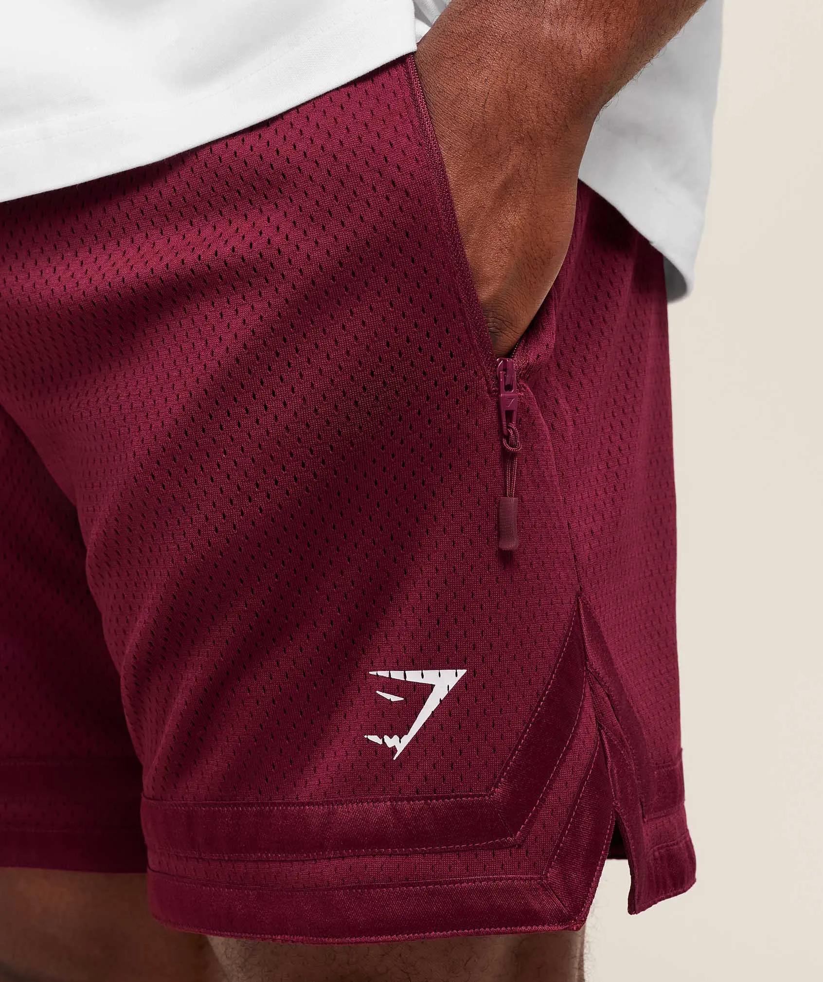 Gymshark Campus Mesh Shorts - Rich Maroon sold by Gymshark product image thumbnail 5