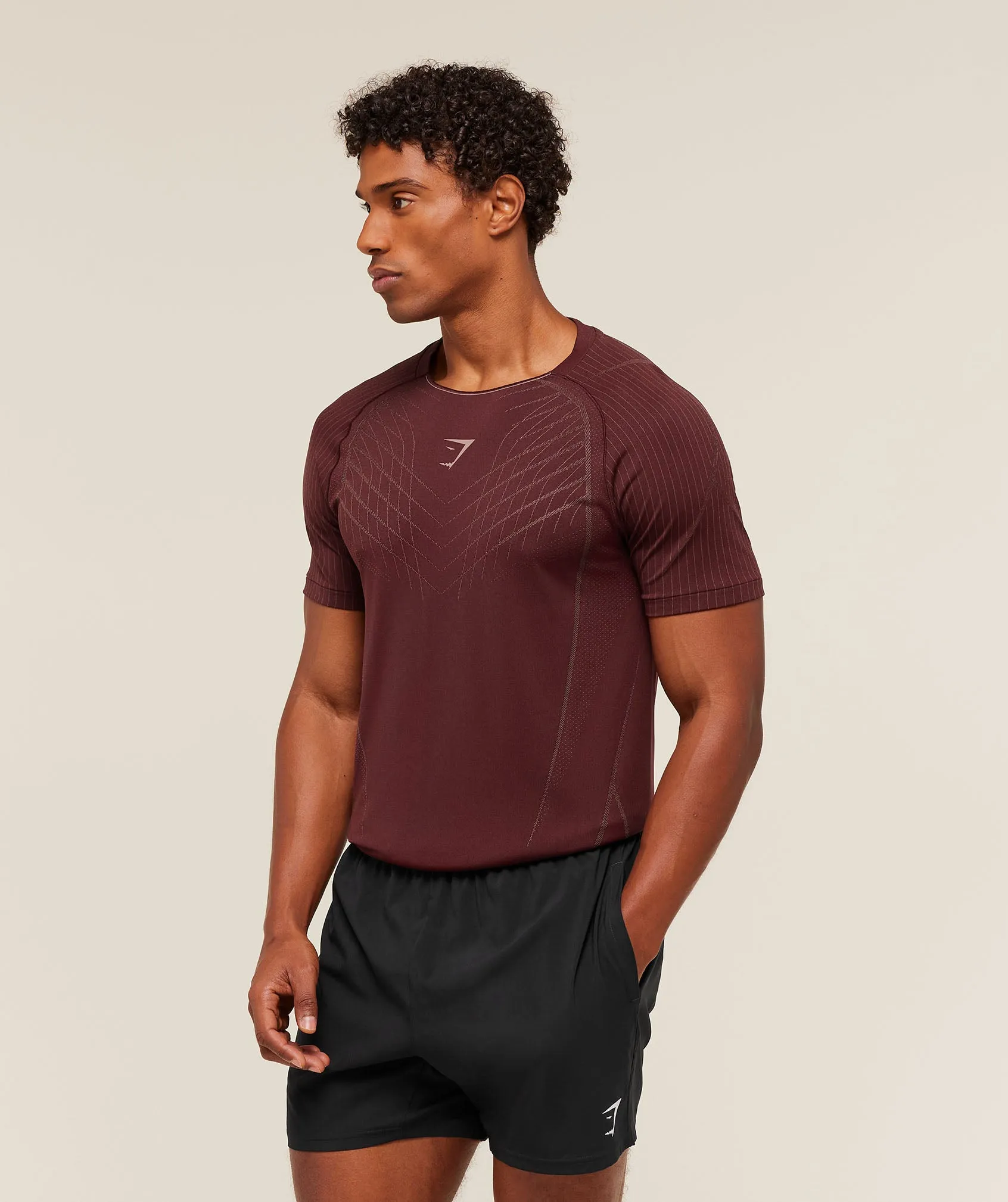 Gymshark Apex Seamless T-Shirt - Rich Maroon/Chestnut Pink sold by Gymshark product image thumbnail 3