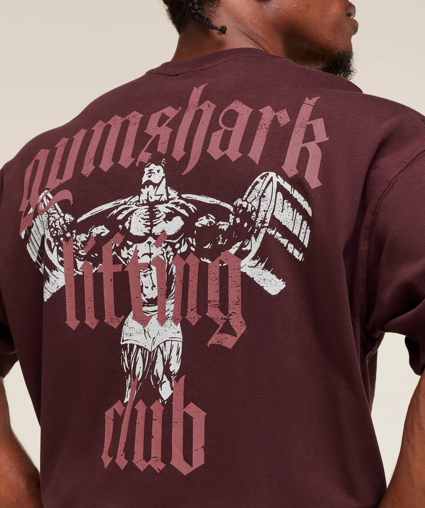Gymshark Lifting Club T-Shirt - Rich Maroon/Reset Pink sold by Gymshark product image thumbnail 4