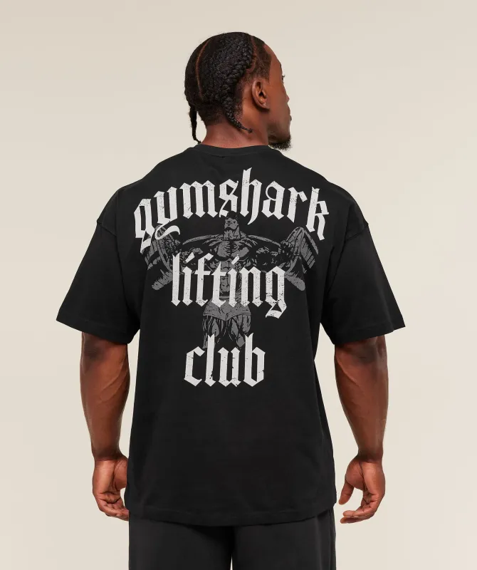 Gymshark Lifting Club T-Shirt - Black/Pebble Grey sold by Gymshark