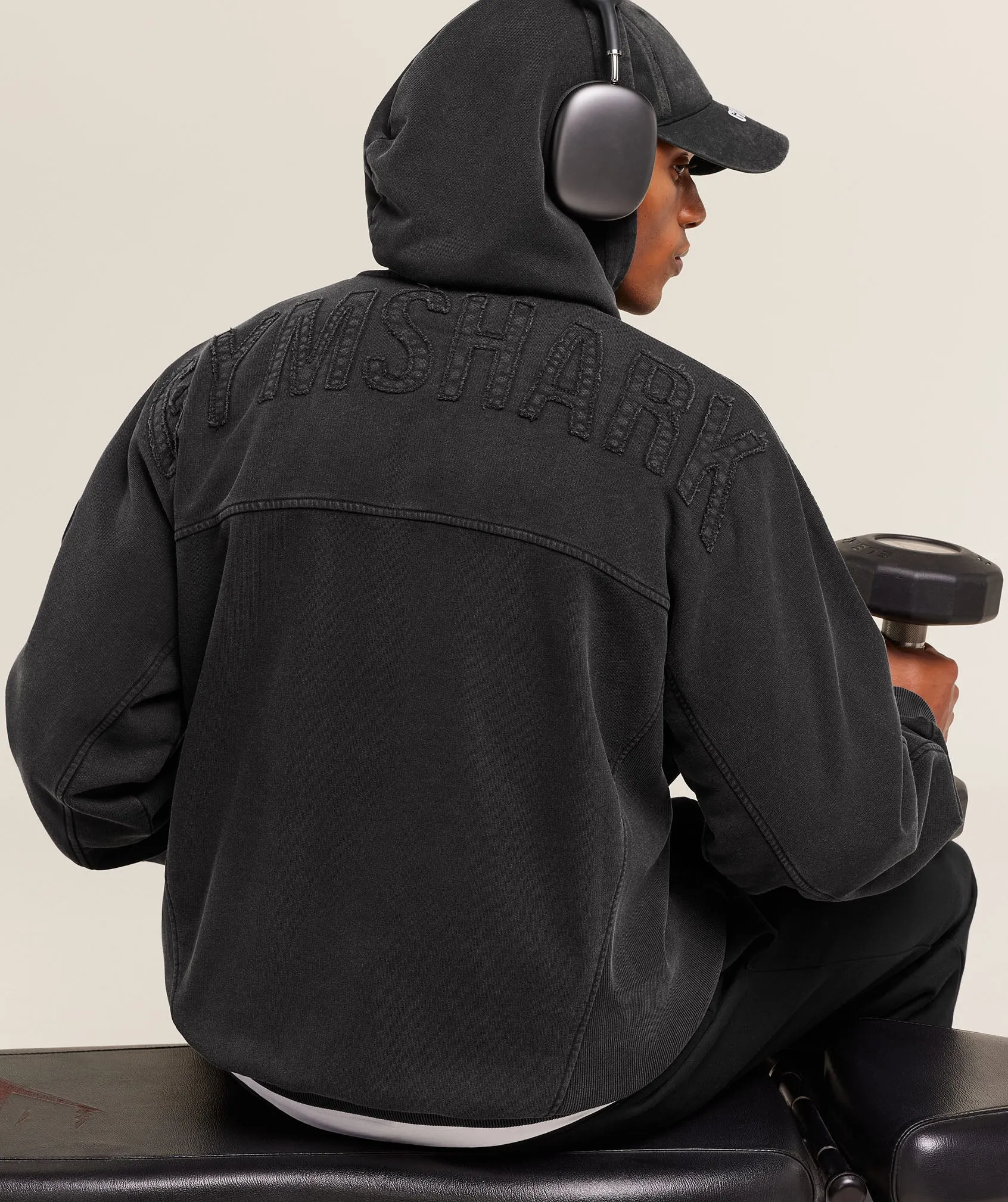 Gymshark Power Washed Hoodie - GS Black sold by Gymshark product image thumbnail 5
