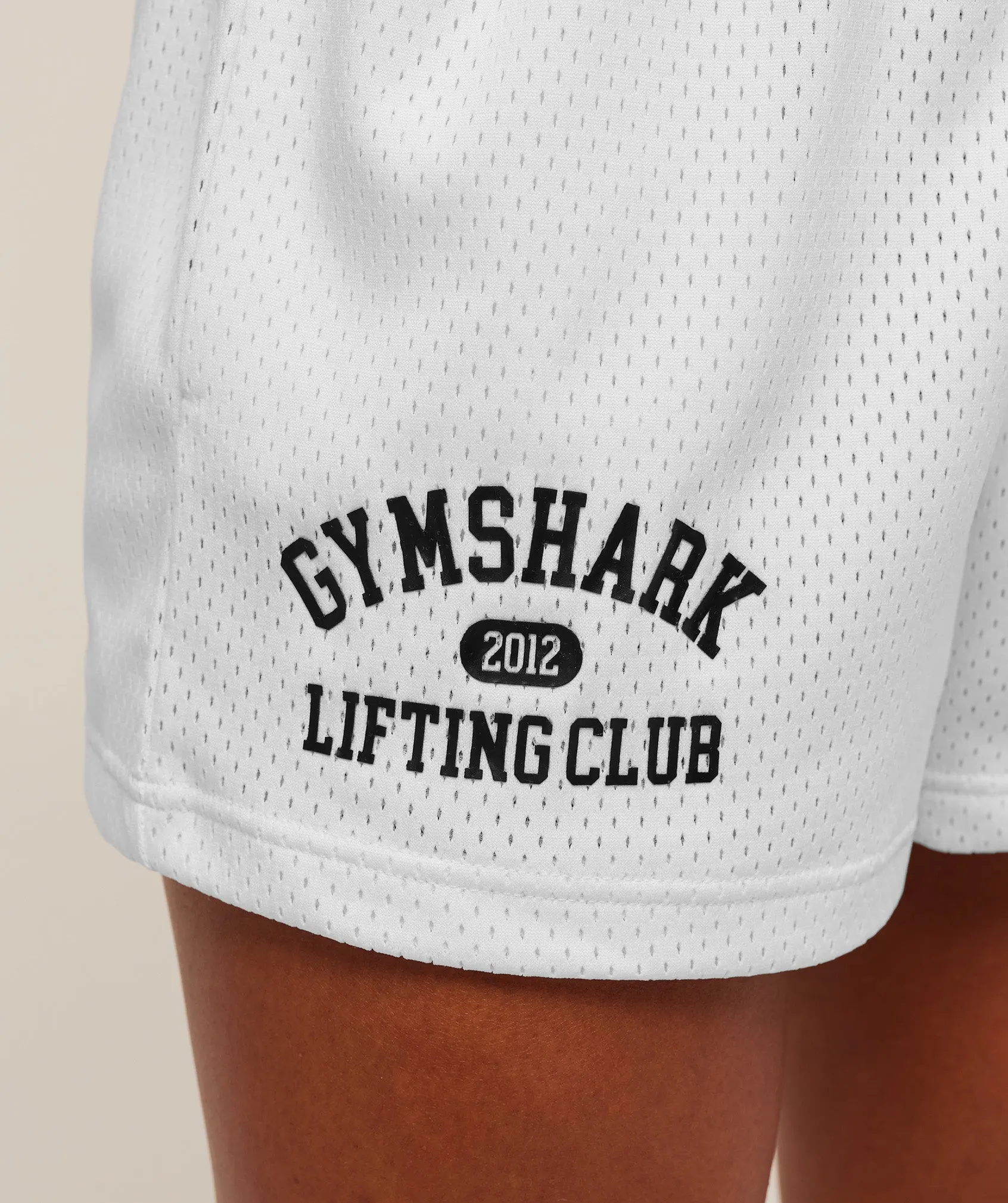 Gymshark Lifting Club Mesh Shorts - White sold by Gymshark product image thumbnail 4