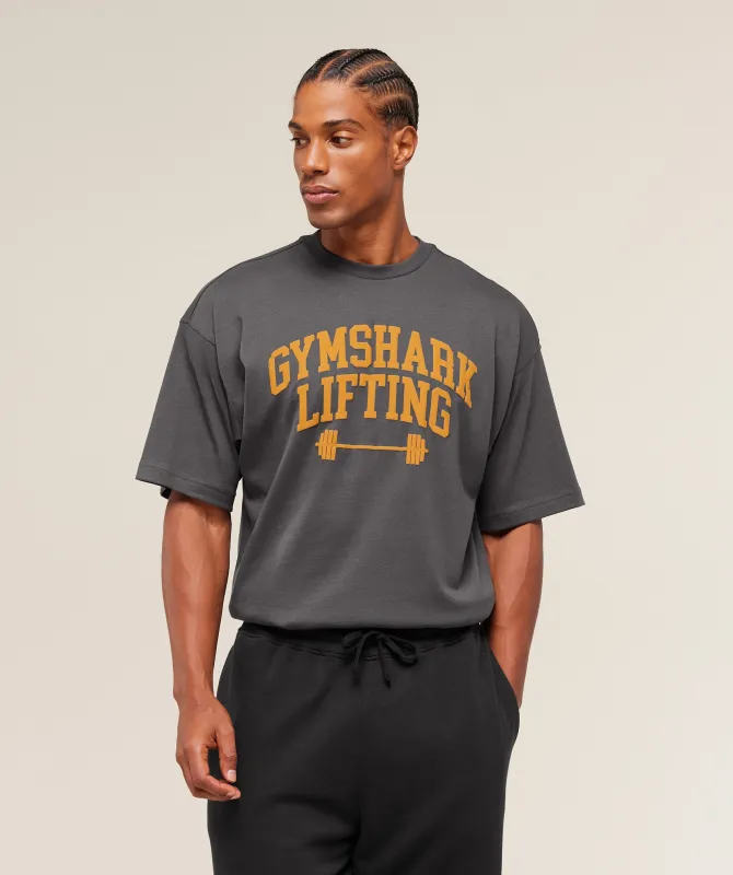 Gymshark Gymshark Lifting Barbell T-Shirt - Onyx Grey sold by Gymshark
