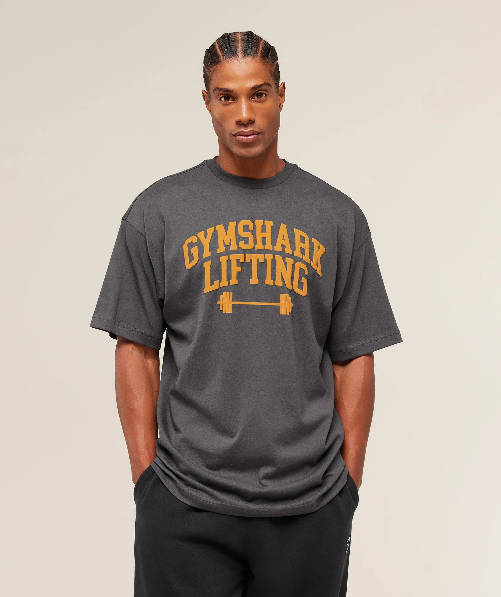 Gymshark Gymshark Lifting Barbell T-Shirt - Onyx Grey sold by Gymshark product image thumbnail 4