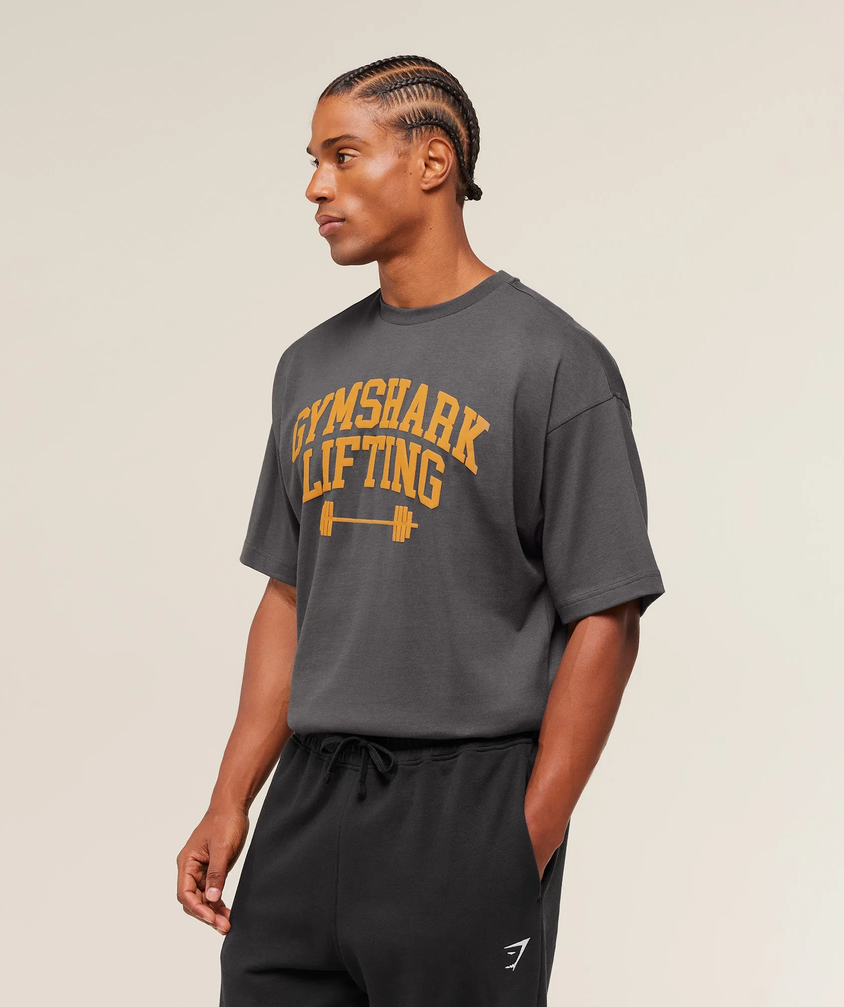 Gymshark Gymshark Lifting Barbell T-Shirt - Onyx Grey sold by Gymshark product image thumbnail 3