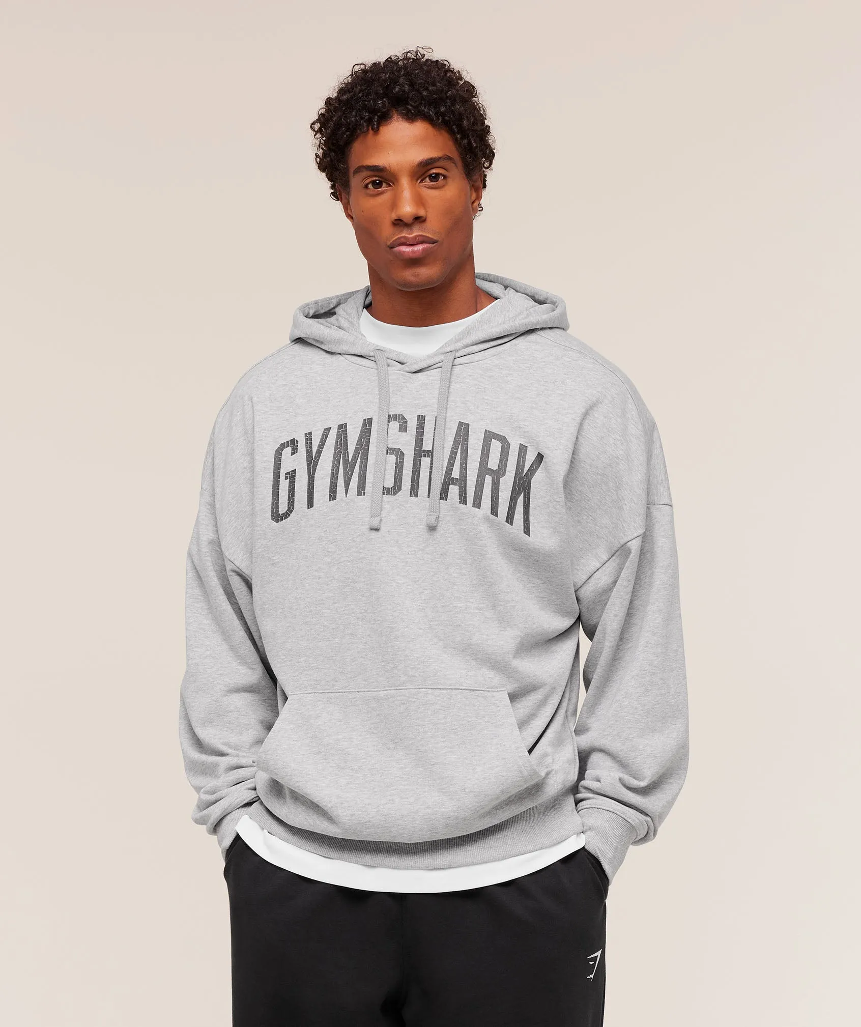 Gymshark Worn Graphic Hoodie - Light Grey Core Marl sold by Gymshark
