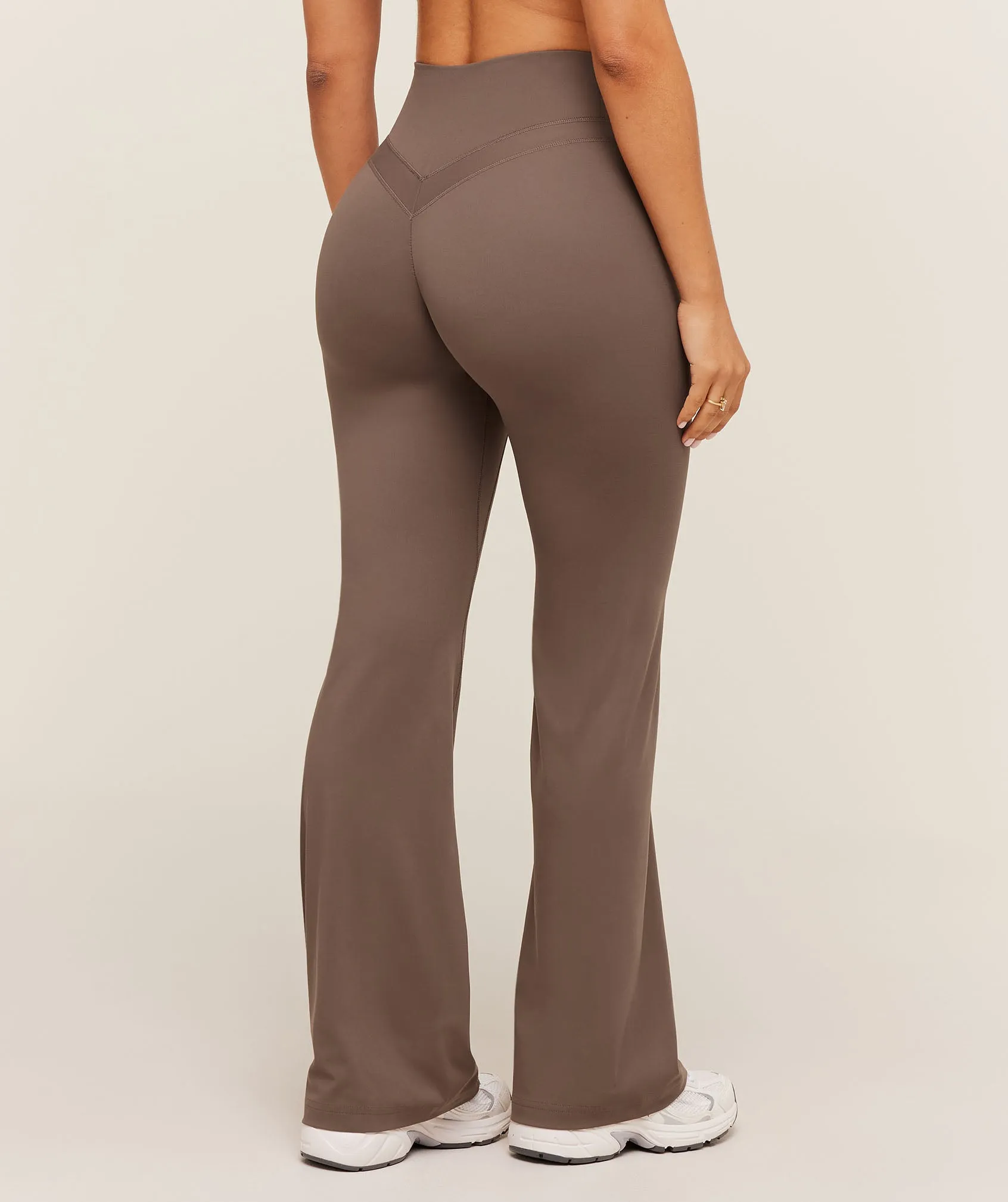 Gymshark Whitney Flared Leggings Short - Soft Brown sold by Gymshark product image thumbnail 2
