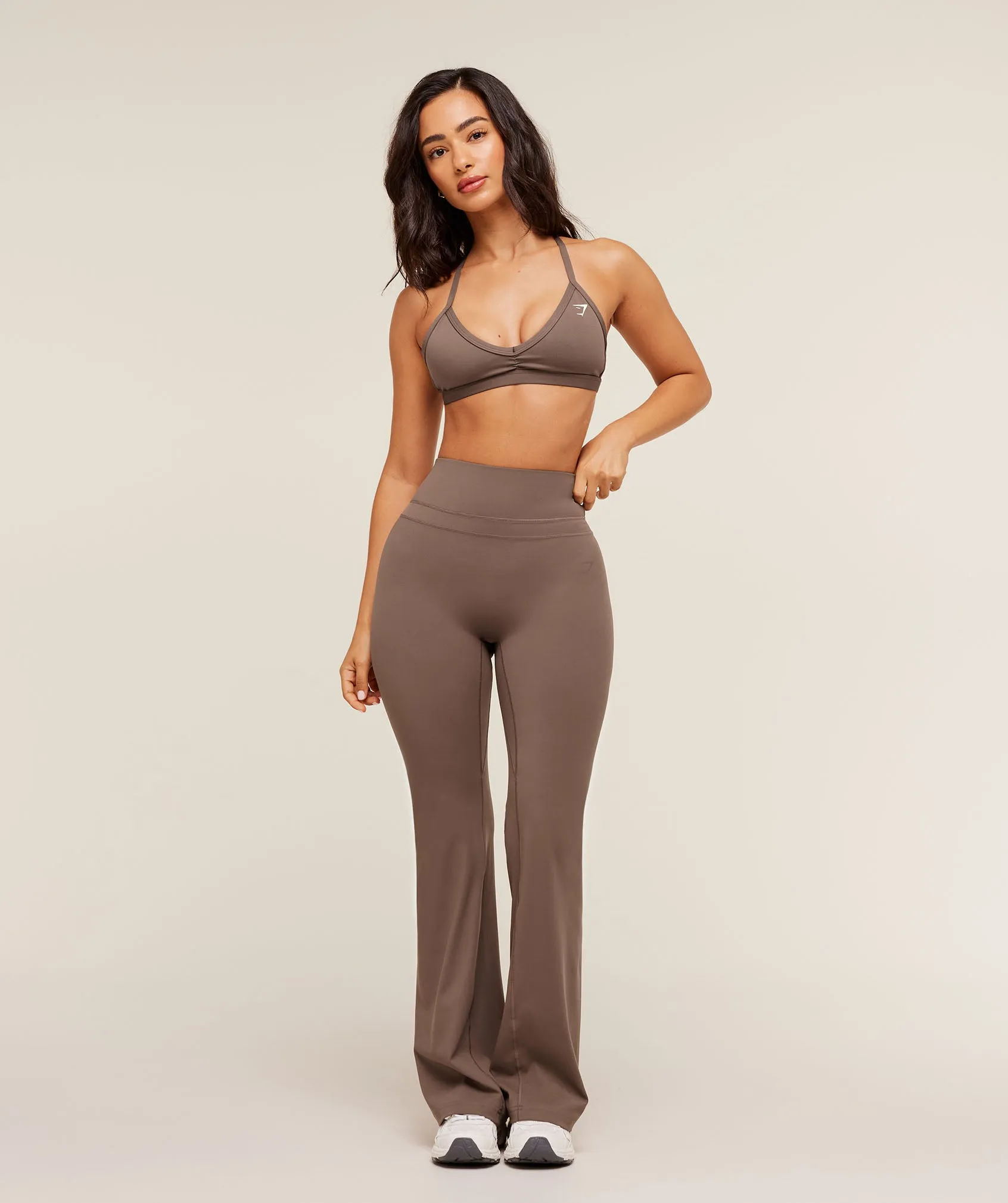 Gymshark Whitney Flared Leggings Short - Soft Brown sold by Gymshark product image thumbnail 4