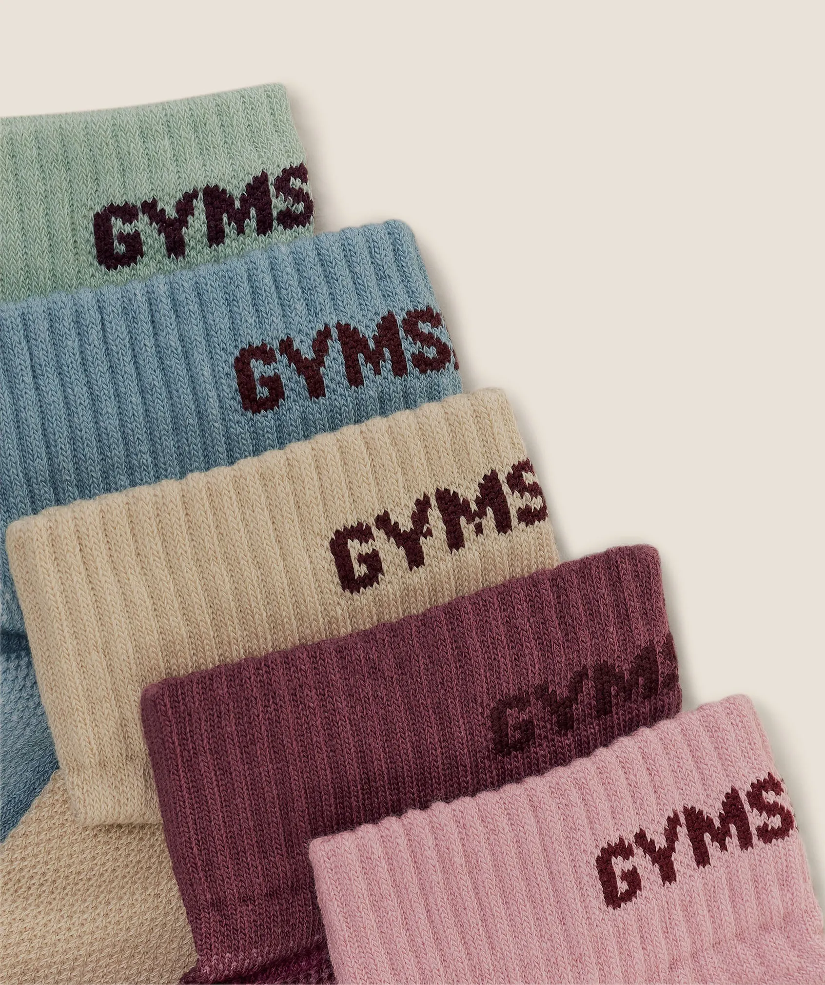 Gymshark Quarter Socks 5pk - Reset Pink/Cloud Pink/Stone Beige/Bench Blue/Clay Green sold by Gymshark product image thumbnail 3