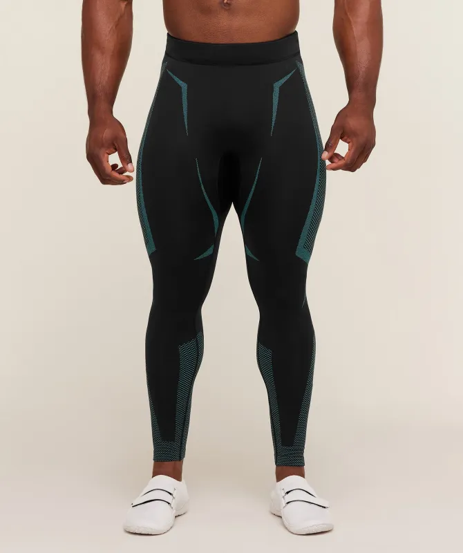 Gymshark Onyx 5.0 Seamless Tight - Black/Brand Blue sold by Gymshark