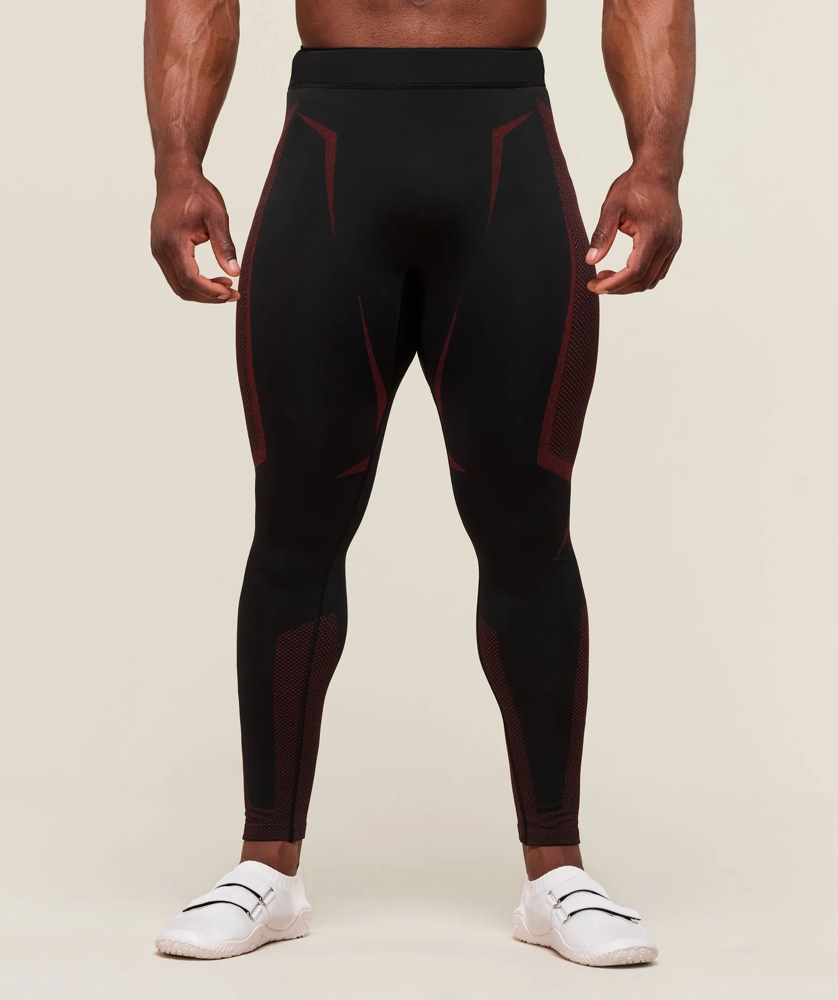 Gymshark Onyx 5.0 Seamless Tight - Black/Carmine Red sold by Gymshark