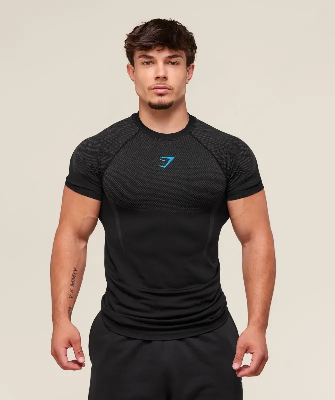 Gymshark Onyx 5.0 Seamless T-Shirt - Black/Onyx Grey sold by Gymshark