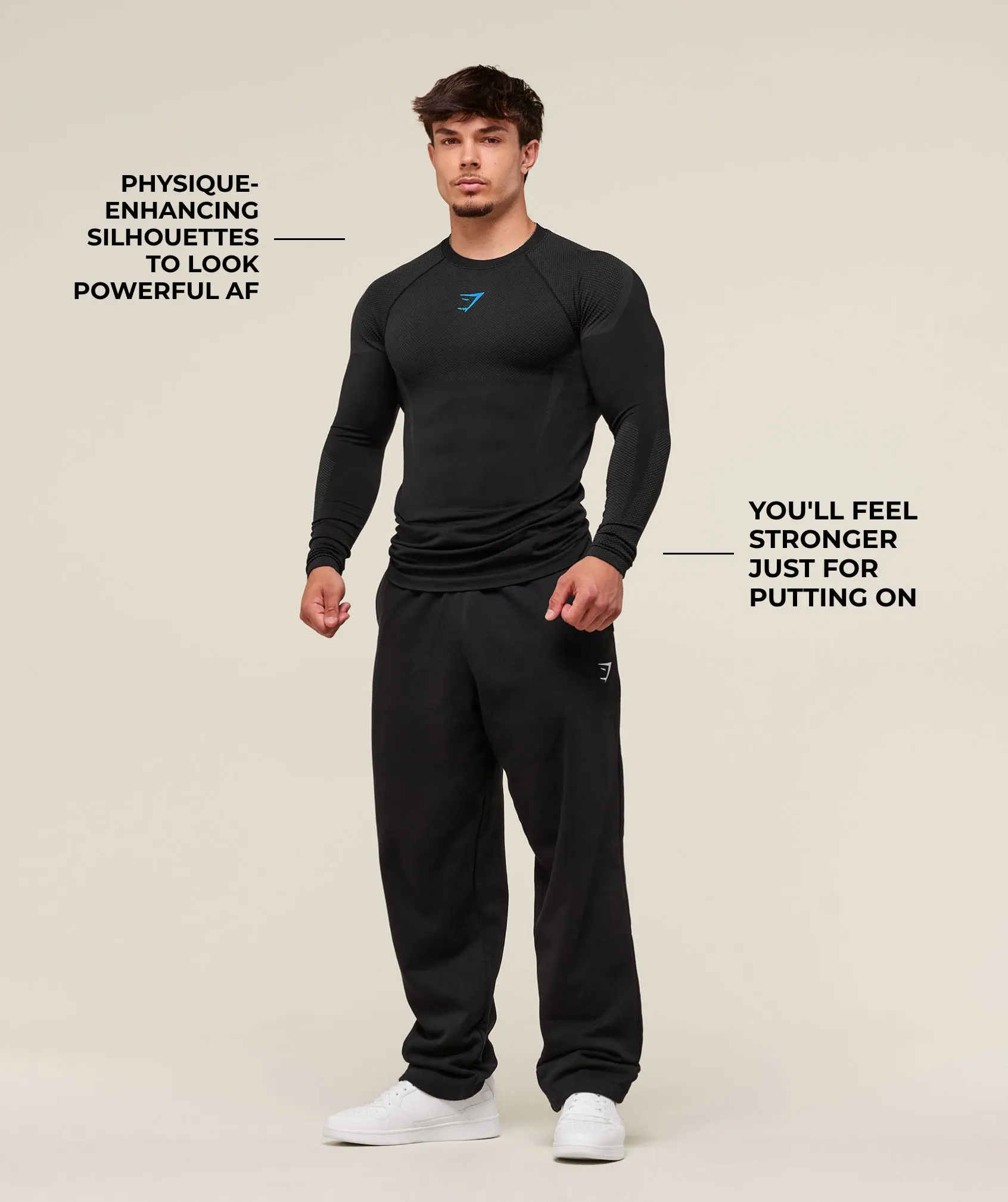 Gymshark Onyx 5.0 Seamless Long Sleeve T-Shirt - Black/Onyx Grey sold by Gymshark product image thumbnail 3