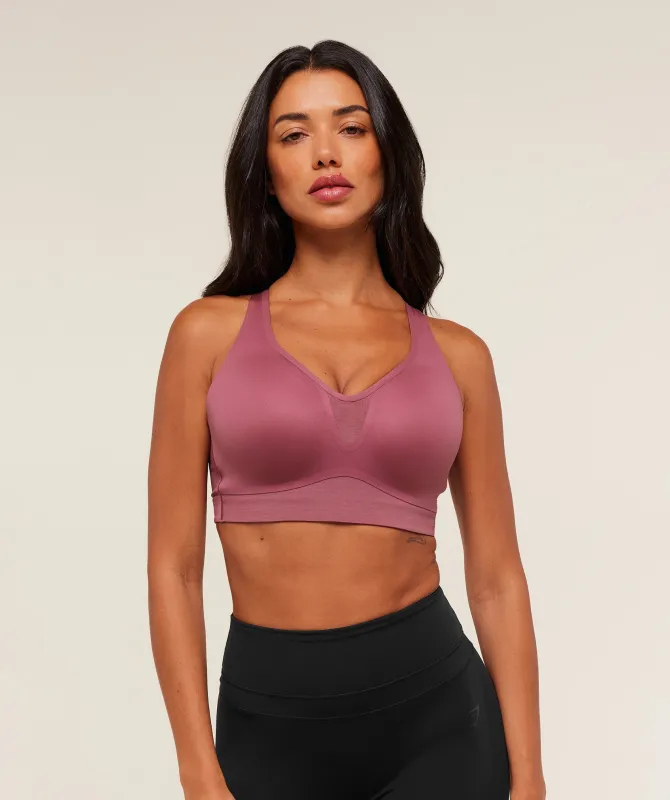 Gymshark High Support V-Neck Sports Bra - Reset Pink sold by Gymshark