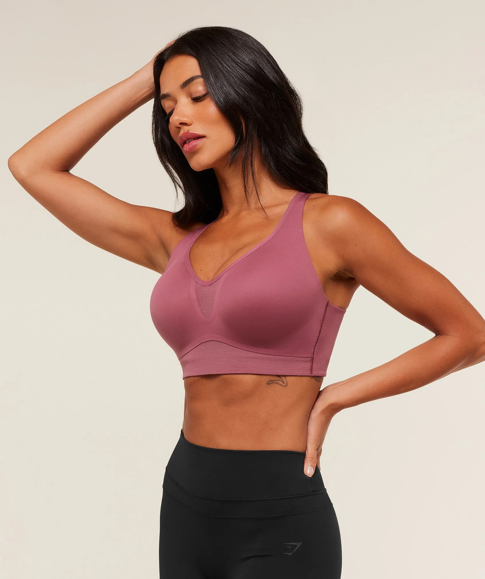 Gymshark High Support V-Neck Sports Bra - Reset Pink sold by Gymshark product image thumbnail 3